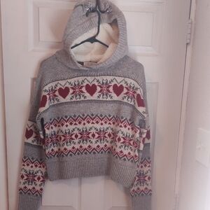 Ruby Moon Hearts Winter Hoodie Sweater